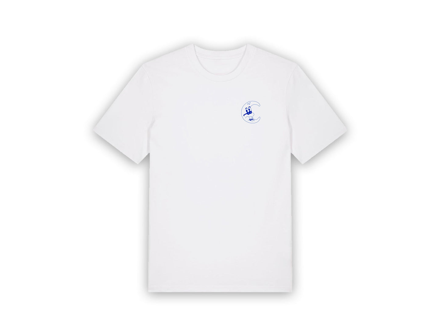 Witte T-shirt met een tekening van Jango Jim 'Janneke maan'