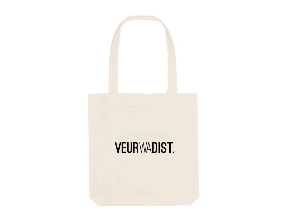 Natural totebag met opdruk VEURWADIST.