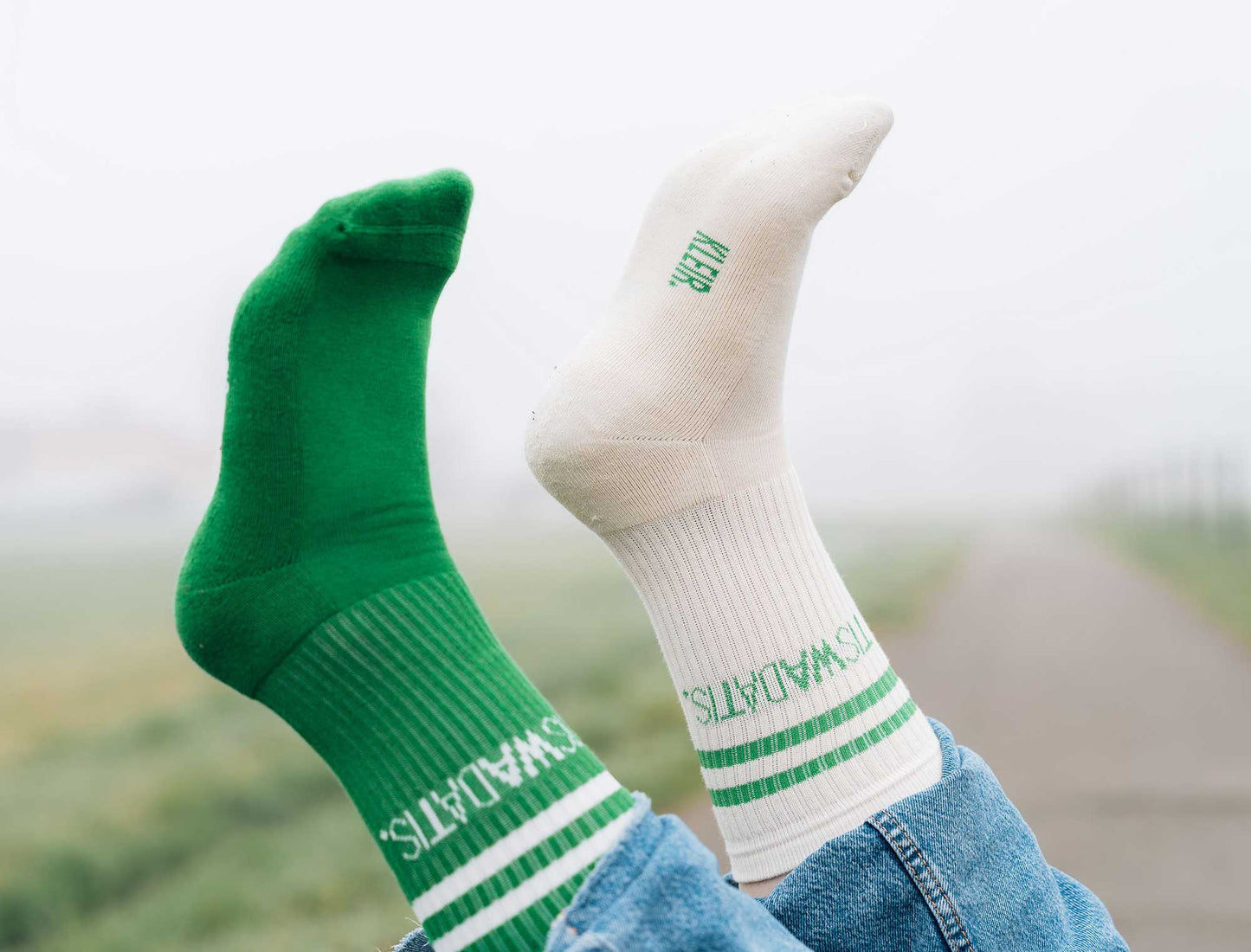 Sokken • TISWADATIS • Groen & wit - Downsyndroom Vlaanderen