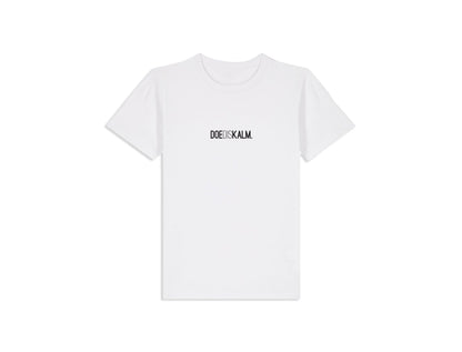 Witte T-shirt met opdruk DOEDISKALM. voor kinderen
