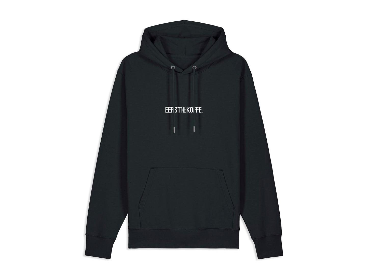 Zwarte hoodie met opdruk EERSTNEKOFFE.