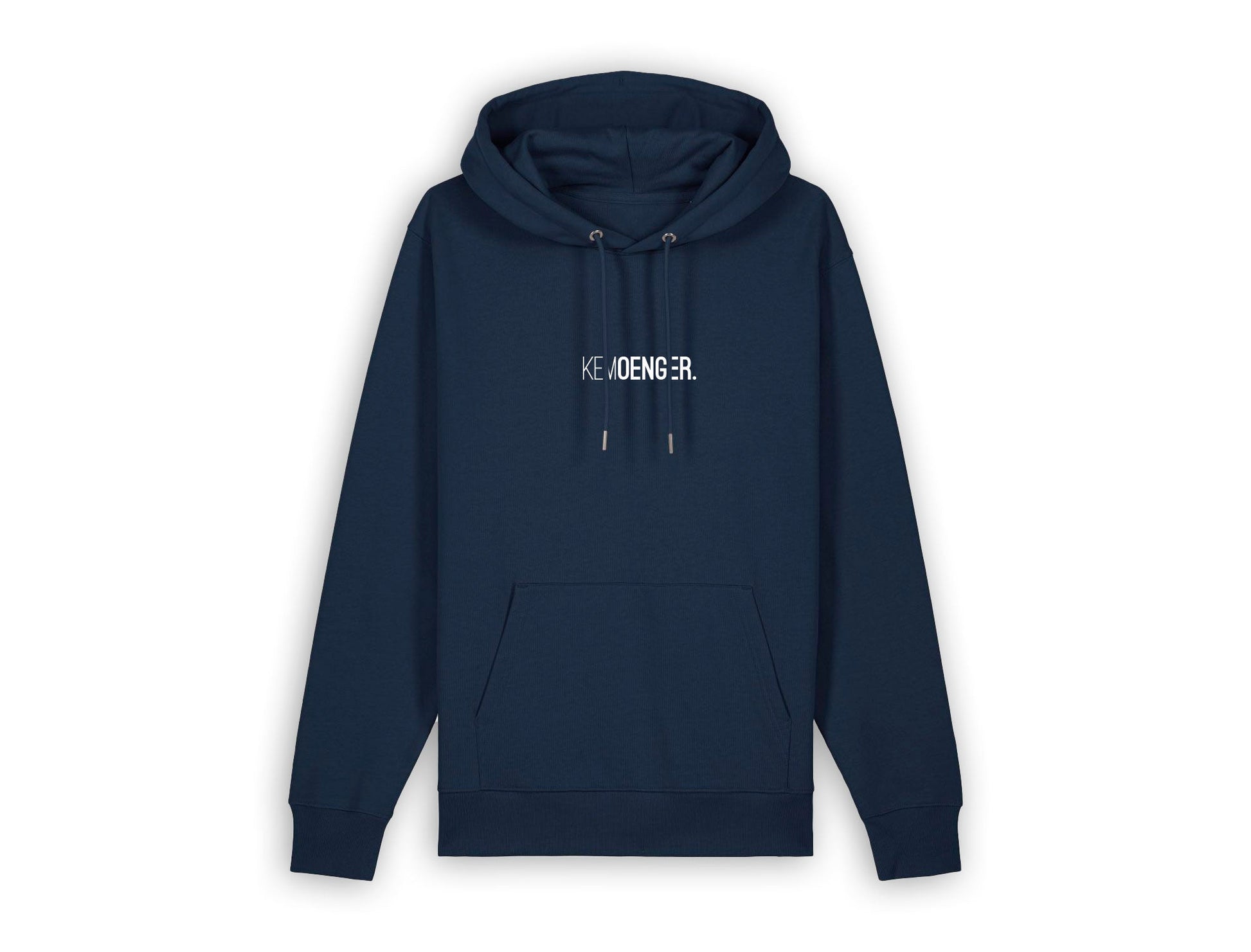 Donkerblauwe hoodie met opdruk KEMOENGER.