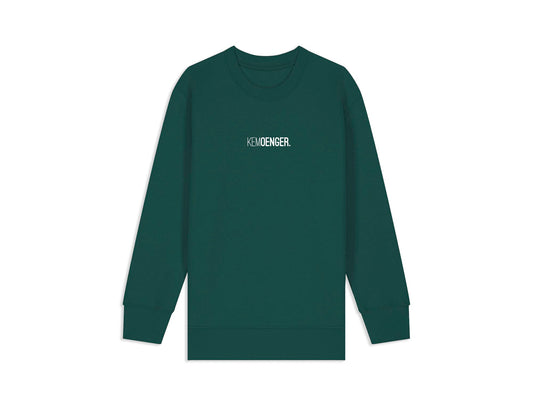 Groene sweater voor kinderen met opdruk KEMOENGER.