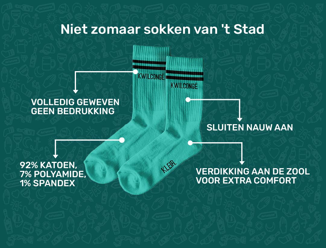 USP card KWILCONGE sokken van KLEIR. 