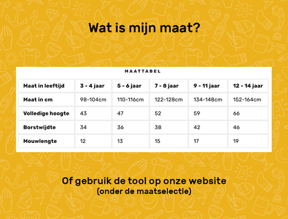 Maattabel van KLEIR. van T-shirt voor kinderen