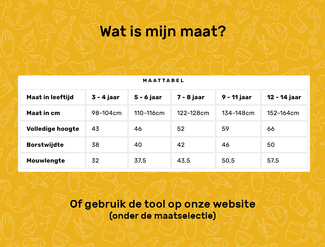 Maattabel van KLEIR. van sweaters voor kinderen