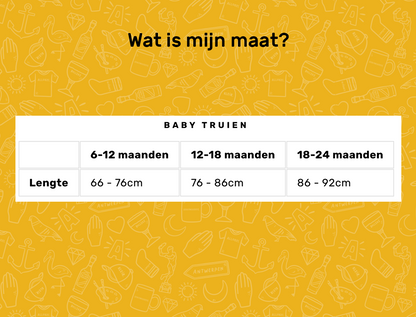 Maattabel truien baby's 