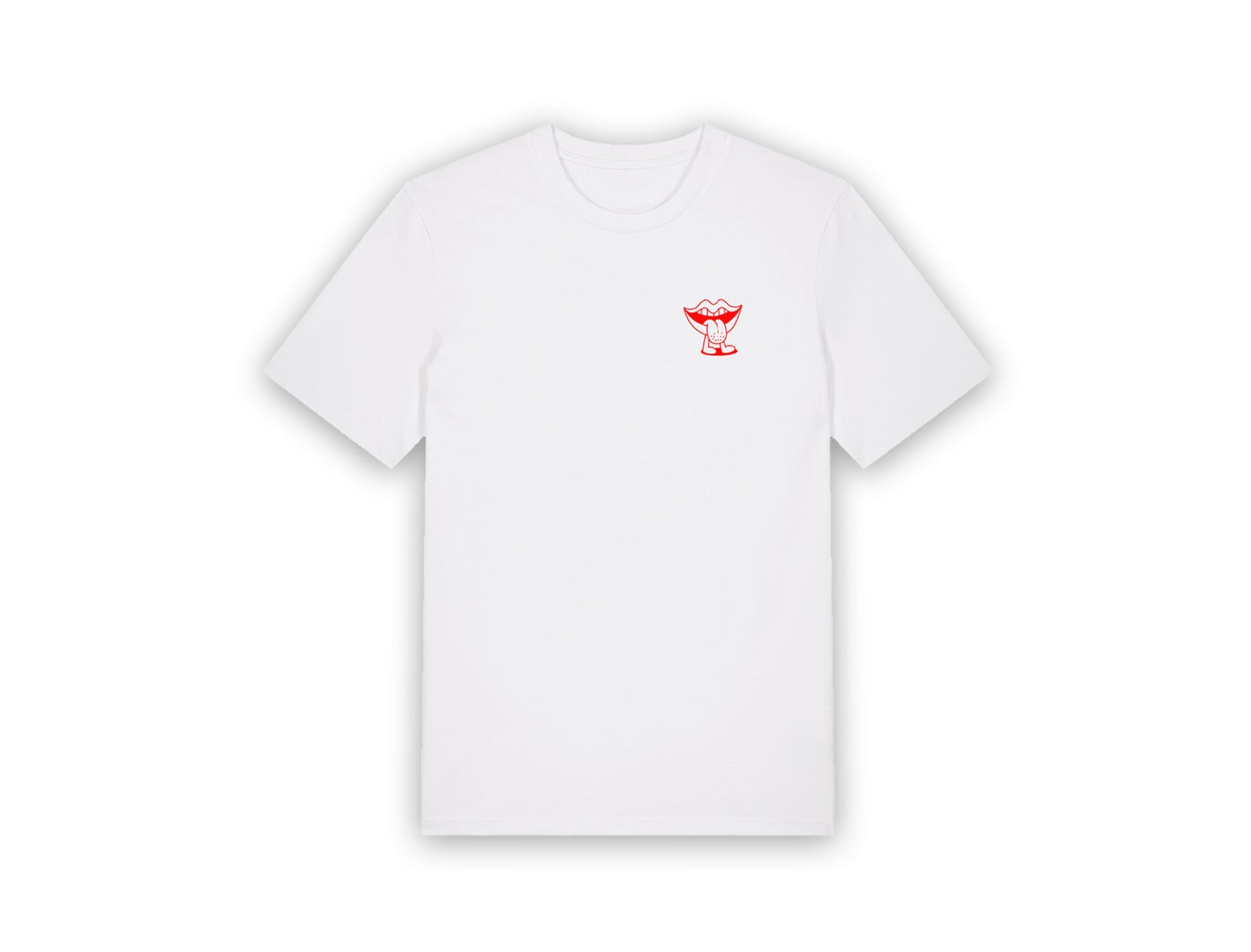 Witte T-shirt met een tekening van Jango Jim 'Kem een oengerke'.