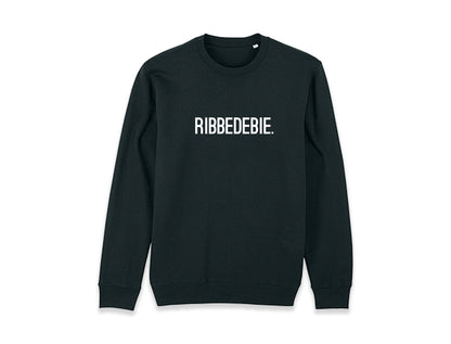 Zwarte sweater met opdruk RIBBEDEBIE.