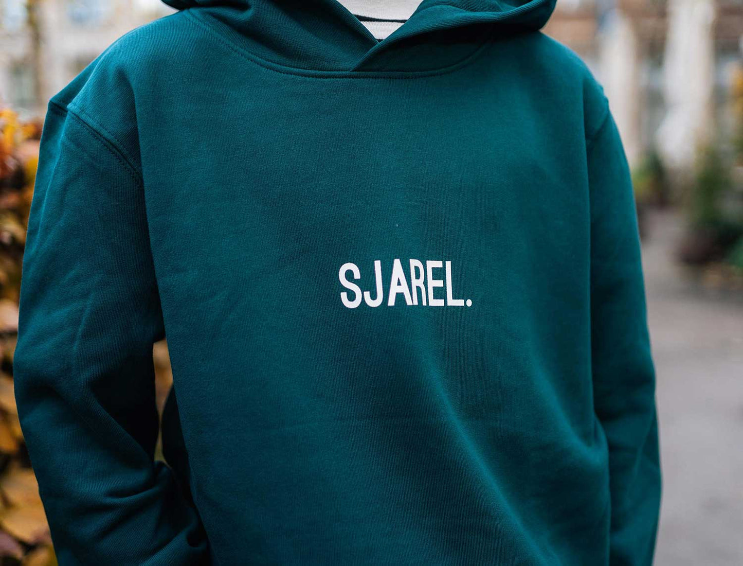 Groene hoodie met opdruk SJAREL. voor kinderen