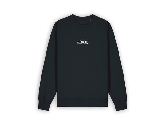 Zwarte sweater met opdruk ALEGAST.