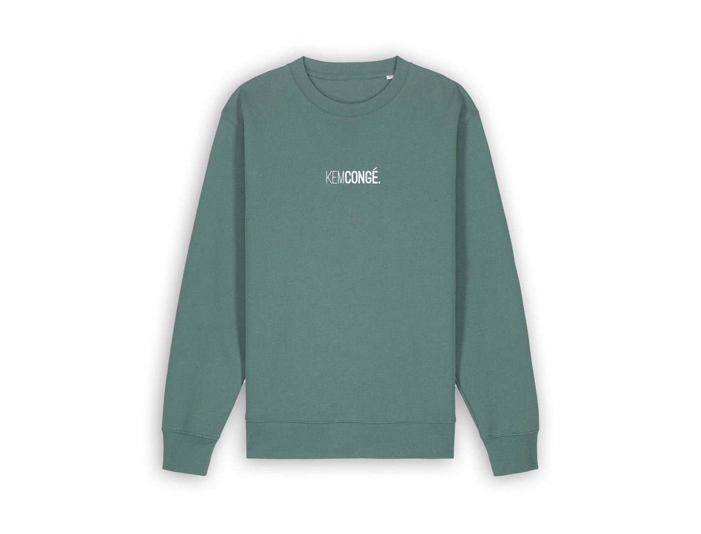 Groene sweater met opdruk KEMCONGE.