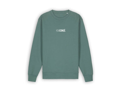 Groene sweater met opdruk KEMCONGE.