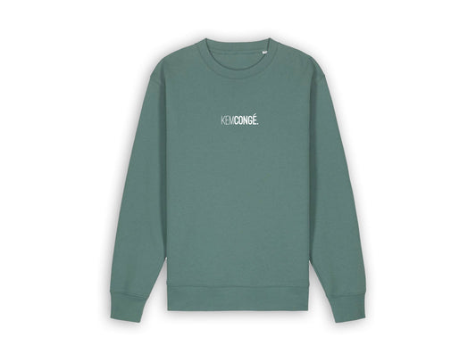 Groene sweater met opdruk KEMCONGE.