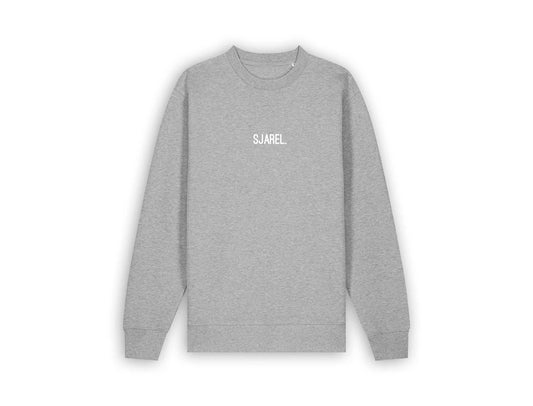 Grijze sweater met opdruk SJAREL.