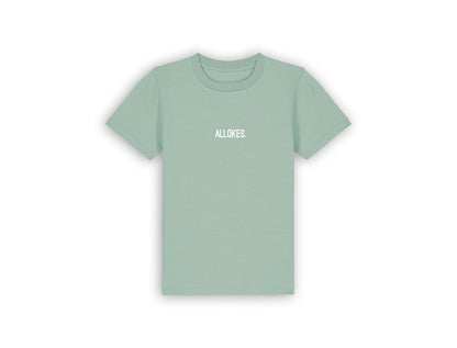 Groene T-shirt voor kinderen met opdruk ALLOKES.