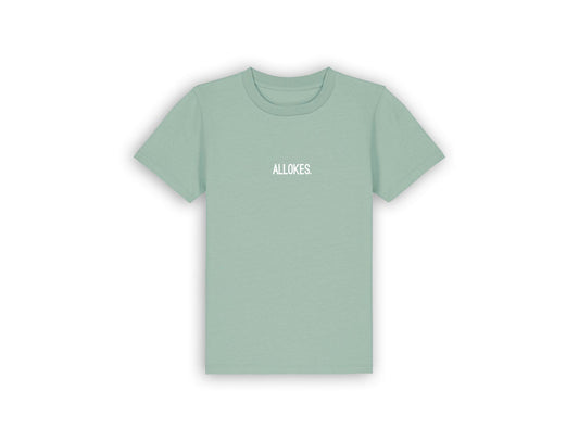 Groene T-shirt voor kinderen met opdruk ALLOKES.