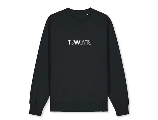 Zwarte sweater met opdruk TISWADATIS.