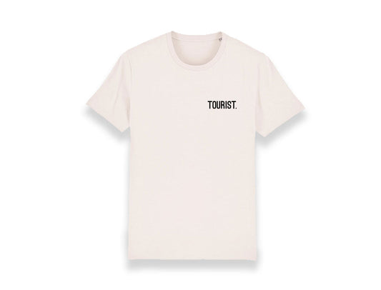Witte T-shirt met opdruk TOURIST.