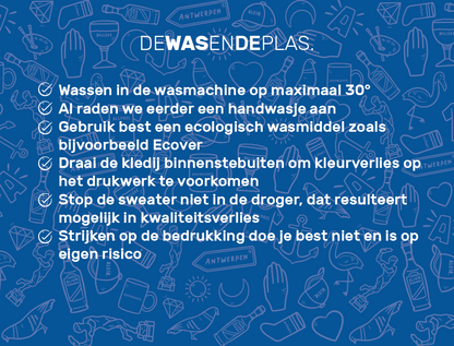 Was en strijk voorschriften voor de sweaters van KLEIR.
