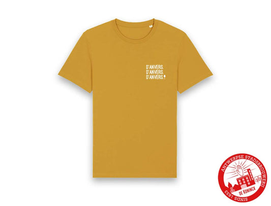 Okerkleurige T-shirt met opdruk d'Anvers.