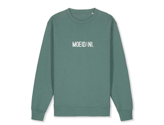 Groene unisex sweater met opdruk MOEIDANI.