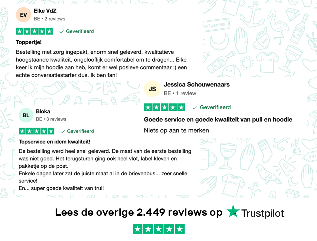 Reviews van KLEIR. op TrustPilot over hun hoodies