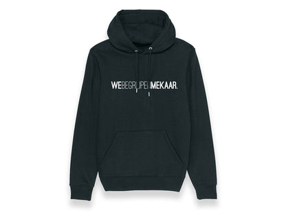 Zwarte hoodie met opdruk WEBEGRIJPENMEKAAR.