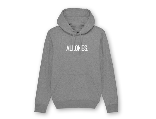 Grijze hoodie met opdruk ALLOKES.