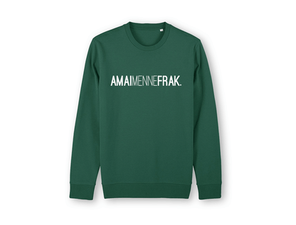 AMAIMENNEFRAK. Unisex groene trui voor volwassenen van KLEIR.