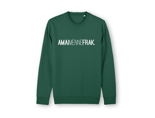 AMAIMENNEFRAK. Unisex groene trui voor volwassenen van KLEIR.