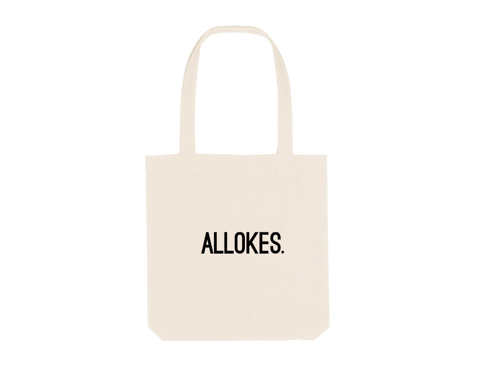 Natural totebag met opdruk ALLOKES.