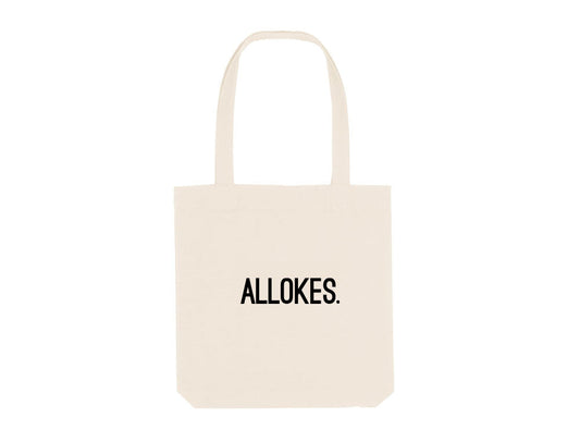 Natural totebag met opdruk ALLOKES.