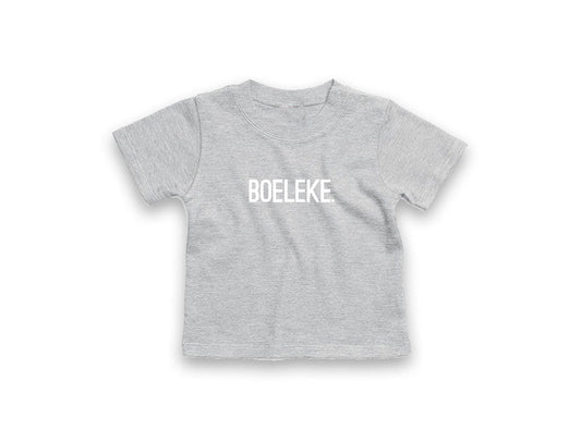 Grijze baby T-shirt met opdruk BOELEKE.