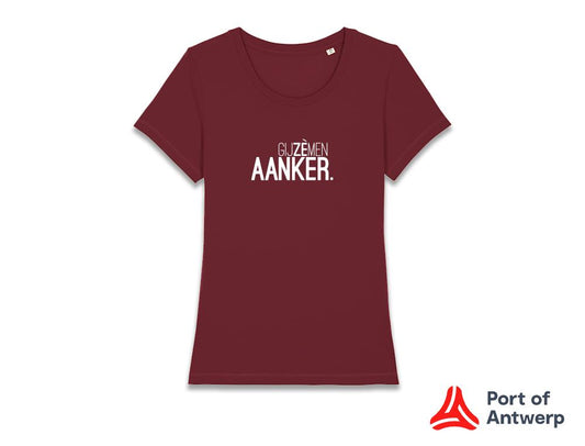 T-shirt • GIJZÈMENAANKER. • Bordeaux • Vrouwen