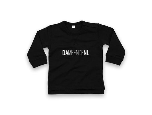 Zwarte babytrui met opdruk DAMEENDENI.