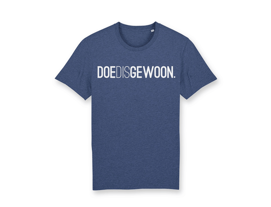 T-shirt DOEDISGEWOON. Indigo Unisex Volwassenen