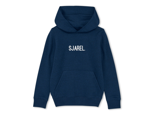 Blauwe hoodie met opdruk SJAREL.