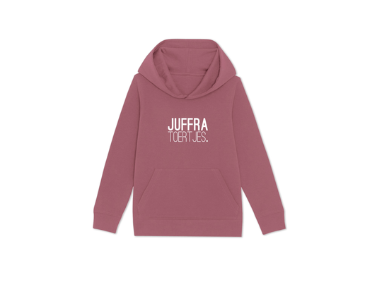 Bordeaux hoodie met opdruk JUFFRA TOERTJES.