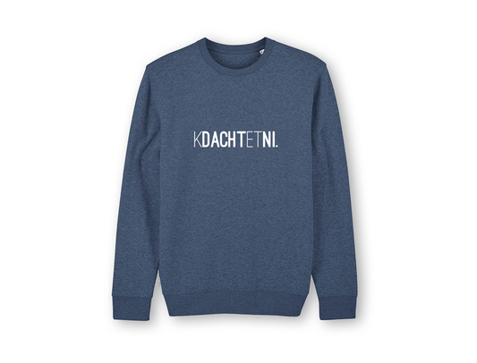 KDACHTETNI. grijs-blauwe trui unisex KLEIR.