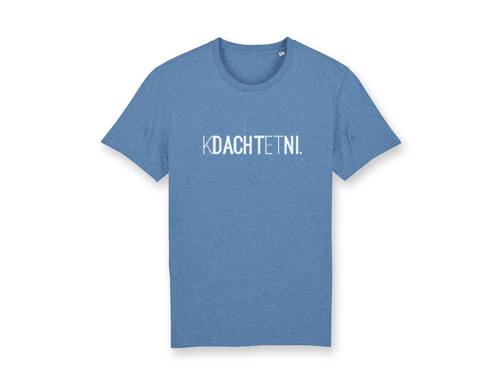 KDACHTETNI. blauw-grijze T-shirt volwassenen