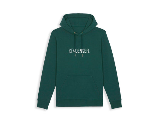 Groene hoodie met opdruk KEMOENGER.