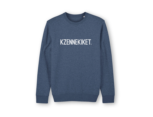Blauwgrijze trui met opdruk KZENNEKIKET.