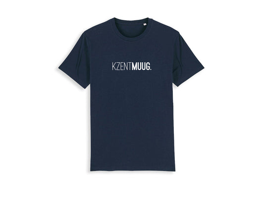 Blauwe T-shirt met opdruk KZENTMUUG.