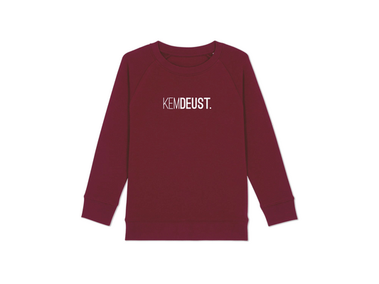 Bordeaux trui met opdruk KEMDEUST.