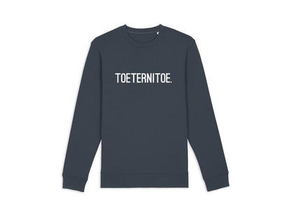 Grijze trui met opdruk TOETERNITOE.