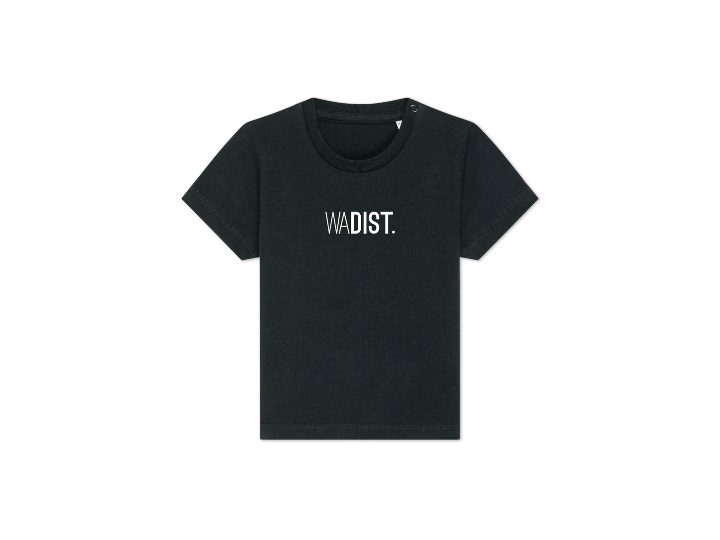 Zwarte baby T-shirt met opdruk WADIST.
