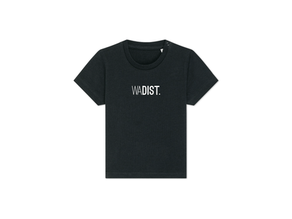 Zwarte baby T-shirt met opdruk WADIST.