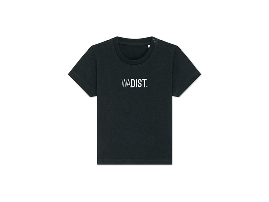 Zwarte baby T-shirt met opdruk WADIST.