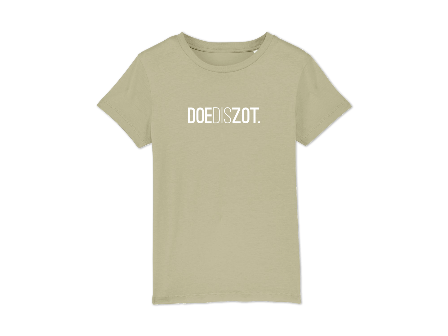 Sage T-shirt met opdruk DOEDISZOT.
